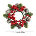 thumbnail image 3 of EWASWON Christmas Christmas Wreath, Artificial Pine Cone Candle Holder - Mini Desktop Holiday Decor, 8.66in Xmas Ornament for Home, 3 of 6