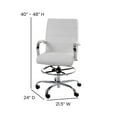 thumbnail image 5 of Flash Furniture Whitney Mid-Back Swivel LeatherSoft Drafting Chair with Foot Ring, White, 5 of 14