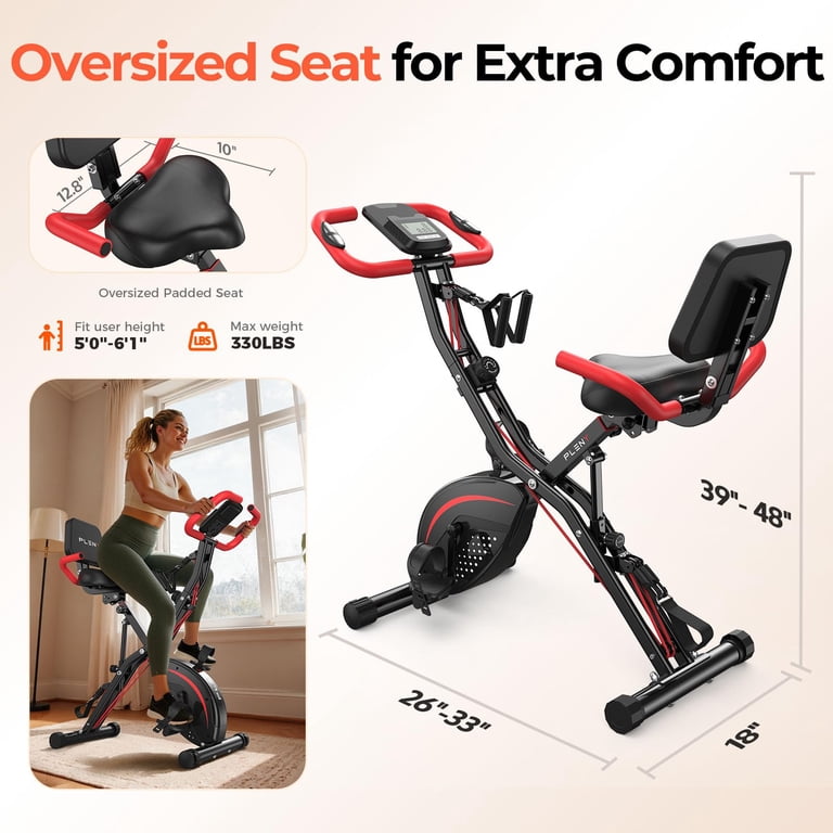 Upgo 5-In-1 Folding Exercise Bike, 330 Lb Capacity photo 6