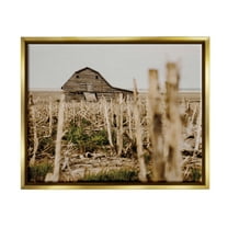 Stupell Industries Rustic Old Barn Landscape Photography Gold Floater Framed Canvas Art Print Wall Art, 21 x 17