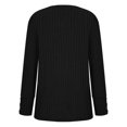 thumbnail image 4 of WREESH Womens Fashion Sweater Round-Neck Puff Long Sleeve Loose Solid Color Blouse Pullover Fall Tops 2024 Black, 4 of 7