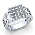 thumbnail image 1 of 1carat Round Cut Diamond Mens Cluster Anniversary Wedding Band Solid 14K Rose, White or Yellow Gold GH SI1, 1 of 3