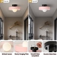 thumbnail image 5 of Mid-Century Modern Semi Flush Mount Ceiling Light, Kitchen Ceiling Light Fixture with Glass Shade,Vintage Close to Ceiling Lamp for Entryway Hallway Bathroom, 5 of 11