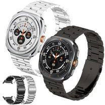 2win2buy Watch Band Compatible with Samsung Galaxy Watch Ultra 47mm Adjustable Stainless Steel Watch Strap for Men Women, Black