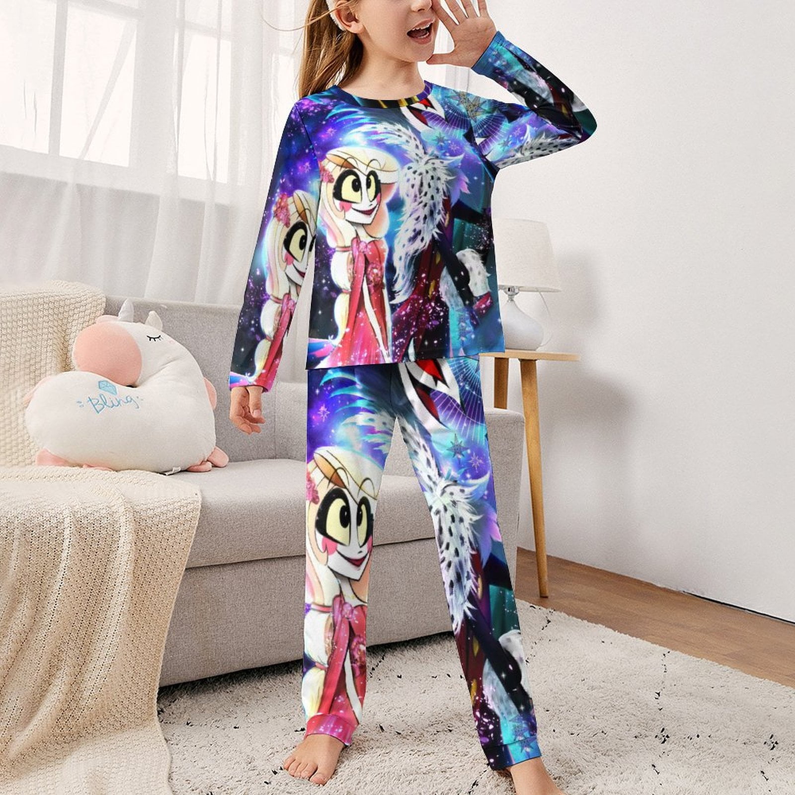Kids Hazbin Hotel Helluva Boss Pajama Sets Long Sleeve