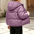 thumbnail image 2 of Jalioing Toddler Kids Puffer Jacket Solid Color Long Sleeve Zipper Winter Coat Thick Thermal Hooded Jacket Outerwear, 2 of 9