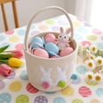 thumbnail image 6 of Easter Basket Plush Rabbit with Long Ears and Pouch Easter Basket Rabbit Bucket with Plaid Lining Carrying Baskets Candy Gift Bags Easter Decorations, 6 of 6