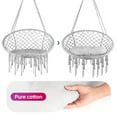 thumbnail image 6 of Hanging Cotton Rope Hammock Swing Chair with Medium Cushion,Handmade Knitted Hanging Chair， Perfect for Bedroom, Porch, Adults, Balcony, 6 of 7