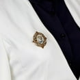 thumbnail image 4 of MAYUJIAA Women Ladies Exquisite Shell Alloy Brooch Pin with Rhinestone Clothing Accessory AL416-A SS311-28184, 4 of 5