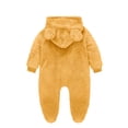 thumbnail image 3 of Staki Baby Girl Pajamas Baby Girl Knit Romper Long Sleeve Onesie Fall Winter Clothes(Yellow,9-12 Months), 3 of 3