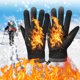 thumbnail image 5 of Guantes de pantalla táctil para exteriores de invierno | Vellón térmico impermeable | Guantes deportivos antideslizantes para ciclismo, running, senderismo | Tejido compuesto aislante cálido | 1, 5 of 5