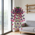 thumbnail image 6 of Walmart Artificial Morning Glory Wall Hanging Rattan - 2 Pack Plastic Outdoor Hanging Basket Decor - 30in Trailing Vines - UV-Resistant Faux Flower - White, Pink, Purple, Red, Yellow, Multicolor, 6 of 6