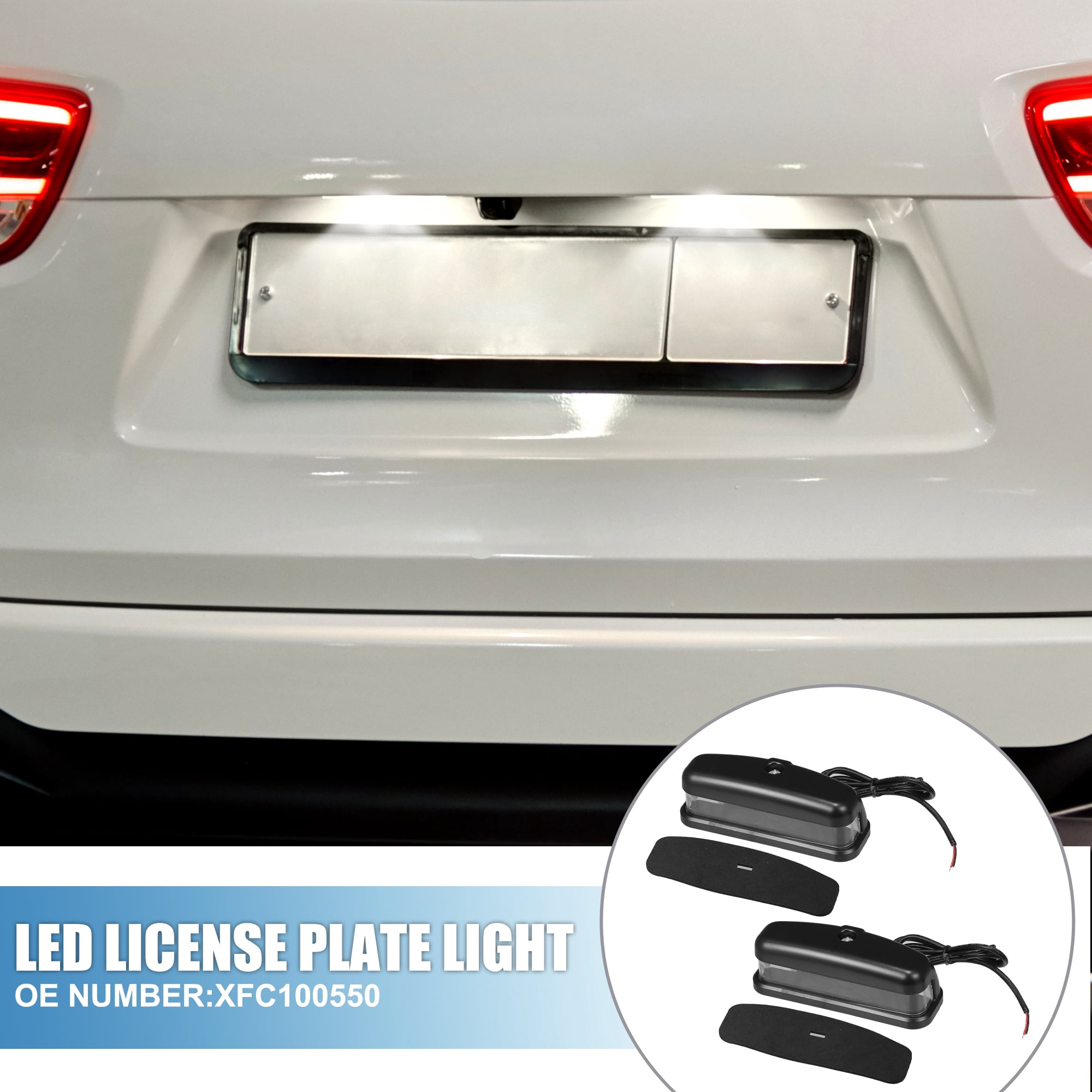 2 Pcs Car LED License Plate Light Assembly No.XFC100550 for Land Rover Defender 90 1994-1997