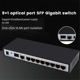 thumbnail image 2 of Conmutador Gigabit de 10 puertos, divisor Ethernet, conmutador de red inteligente, 9 puertos RJ45 de 1000 Mbps + 1 puerto SFP de 1000 Mbps, concentrador RJ45, enchufe estadounidense, 2 of 7