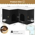 thumbnail image 2 of JanflyHome  Cat Litter Box Enclosure Furniture with 2 Silicone Food Bowls, Black, 2 of 9