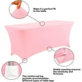 thumbnail image 2 of ICEANT 6FT Stretchable Table Cloth 2 Pack, Fitted Spandex Waterproof Table Cover for Rectangular Table, Elastic Wrinkle Resistant Tablecloths for Dining Wedding Party, Light Pink, 2 of 6