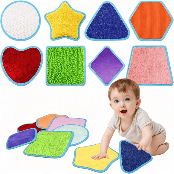 CYFW Sensory Mats for Kids: 8 Set Textured Floor Tiles,Tactile Wall Panels,Educational Sensory Mats Sensory Wall Panel for Kids