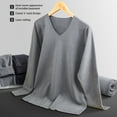 thumbnail image 4 of Sonducket Conjunto de ropa interior térmica para hombre, engrosamiento de terciopelo, sin costuras, para invierno, hogar, escuela, capa básica, Ropa interior Negro, 4 of 6