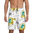 thumbnail image 3 of Lsque Dinosaur on Excavator Mens Sleep Pajama Shorts,Short Pajama Pants, Cotton Ultra-Soft Knit-Small, 3 of 9