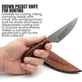thumbnail image 4 of SZCO 4.5" Small Fixed Blade Skinner Knife with 2.25" Blade, Handle, Leather Sheath, Compact Hunting and Outdoor Utility Knife, 4 of 6