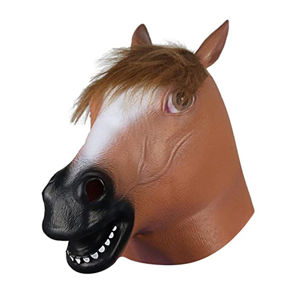 Animal Horse Head Mask Cosplay Funny Full Face Horse Latex Helmet