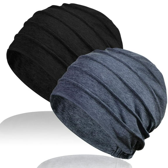 2 PCS Cotton Slouchy Chemo Beanies, Chemo Cap Headwear Cancer Hats for Women with Hair Loss
