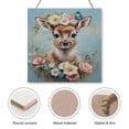 thumbnail image 3 of Charming Reindeer with Butterflies Wooden Hanging Sign - Delightful Accent for Play Areas, Perfect for Nature Lovers and Kid's Rooms 12"x12", 3 of 8