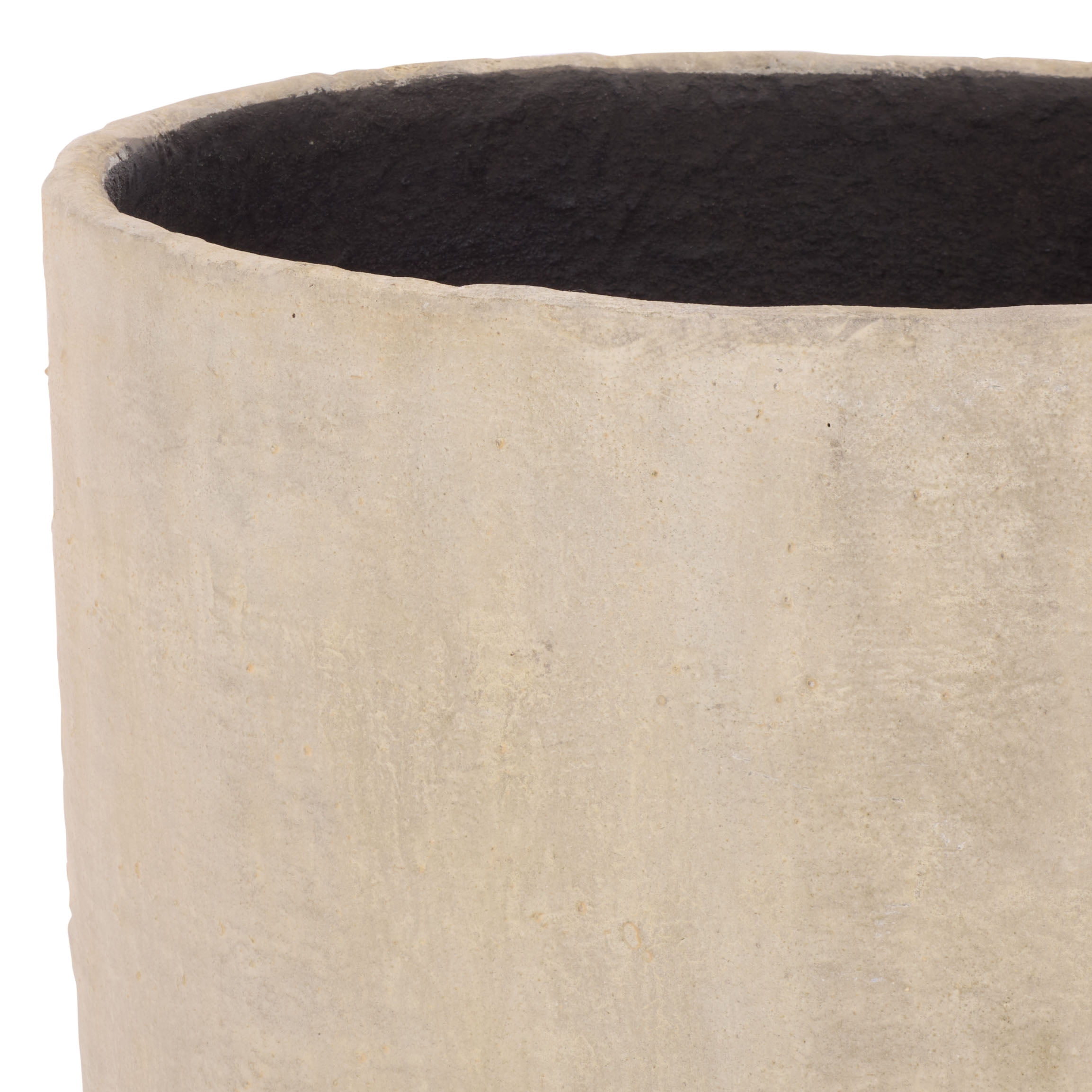 Safavieh 19.3" x 19.3" x 26.8" Round Beige Cement Bamboo Plant Pot