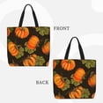 thumbnail image 3 of Naloa Orange Pumpkin Tote Bag for Women, Foldable Tote Bag With Zipper, Large Shoulder Bag, Top Handle Handbag for Travel, Work, Shopping, 3 of 9