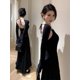 thumbnail image 3 of Maxivestido negro para mujer, diseño sin espalda, ajustado, Vintage, manga larga, informal, para Fiesta de Primavera, estilo francés, básico que combina con todo, 3 of 4
