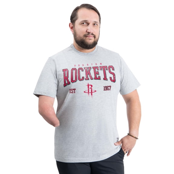 Men's G-III Sports by Carl Banks Gray Houston Rockets Adaptive Classic Team Spirit Short Sleeve T-Shirt