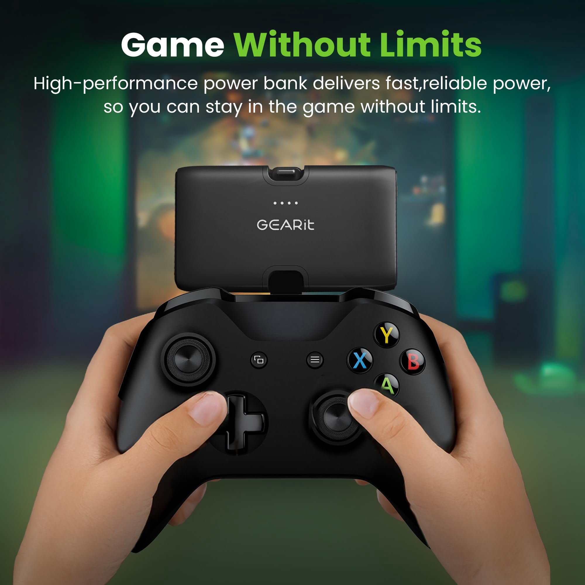 GEARit 5000mah Power Bank - Dual Output, Mini Battery Pack with Integrated USB-C and Lightning Connectors - Compact, Small Portable Charger Compatible - Black