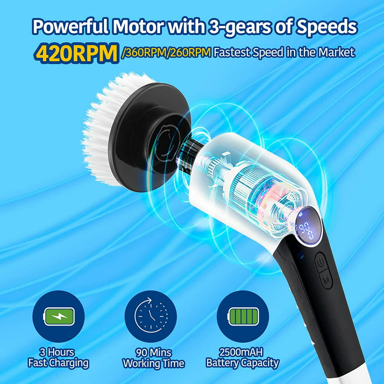Electric Spin Scrubber, 2023 New Cordless Voice Prompt Shower