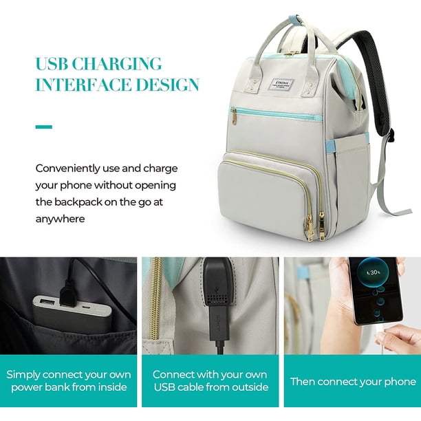 ETRONIK 15.6 in Laptop Backpack with USB Port and Insulated Cooler Lunch Box ETRONIK Lunch Backpack, 15.6 Inch Laptop Backpack with USB  main image 3