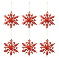 6pcs, Christmas Hanging Snowflakes, Large Glitter Snowflakes Ornaments Plastic Snowflake Winter Indoor Outdoor Christmas Tree Holiday Decor