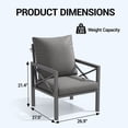 thumbnail image 2 of DELMANGO 2 Pieces Outdoor Furniture Patio Chairs, All Weather Patio Dining Chairs, Outdoor Bistro Armchairs with Cushions, for Conversation, Porch, Deck, Balcony, Grey, 2 of 6