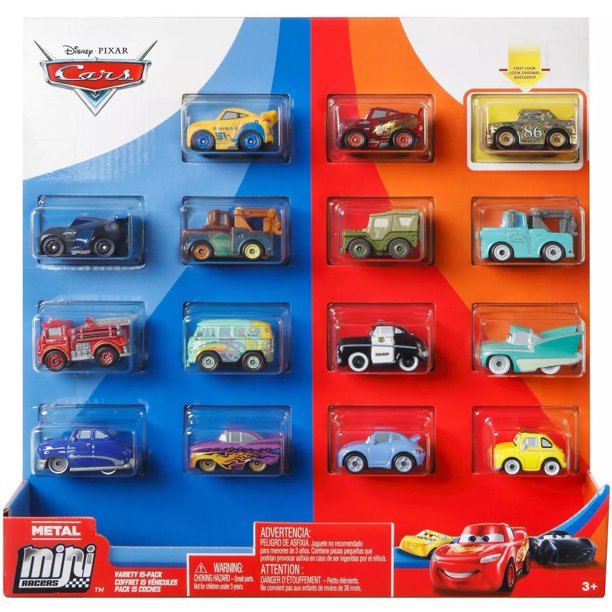 Disney / Pixar Cars Die Cast Metal Mini Racers Variety Car 15Pack
