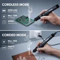 thumbnail image 4 of EasyWox Cordless Soldering Iron Kit with LED Light, 7S Fast Heating 392°F-842°F, Rechargeable, Auto Sleep, 3 C210 Precision Tips for Precision Repair, 4 of 12