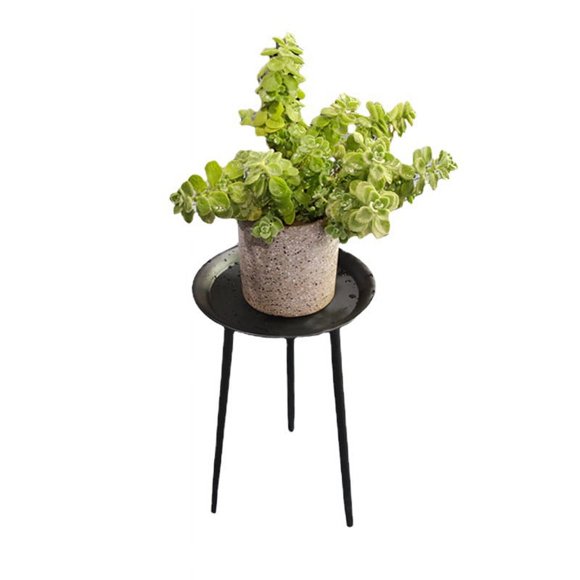 Nvzi 1 piece 11.6-inch x 20.8-inch high plant rack metal indoor plant table rack small side table flowerpot round end table modern living room balcony corner garden terrace decoration