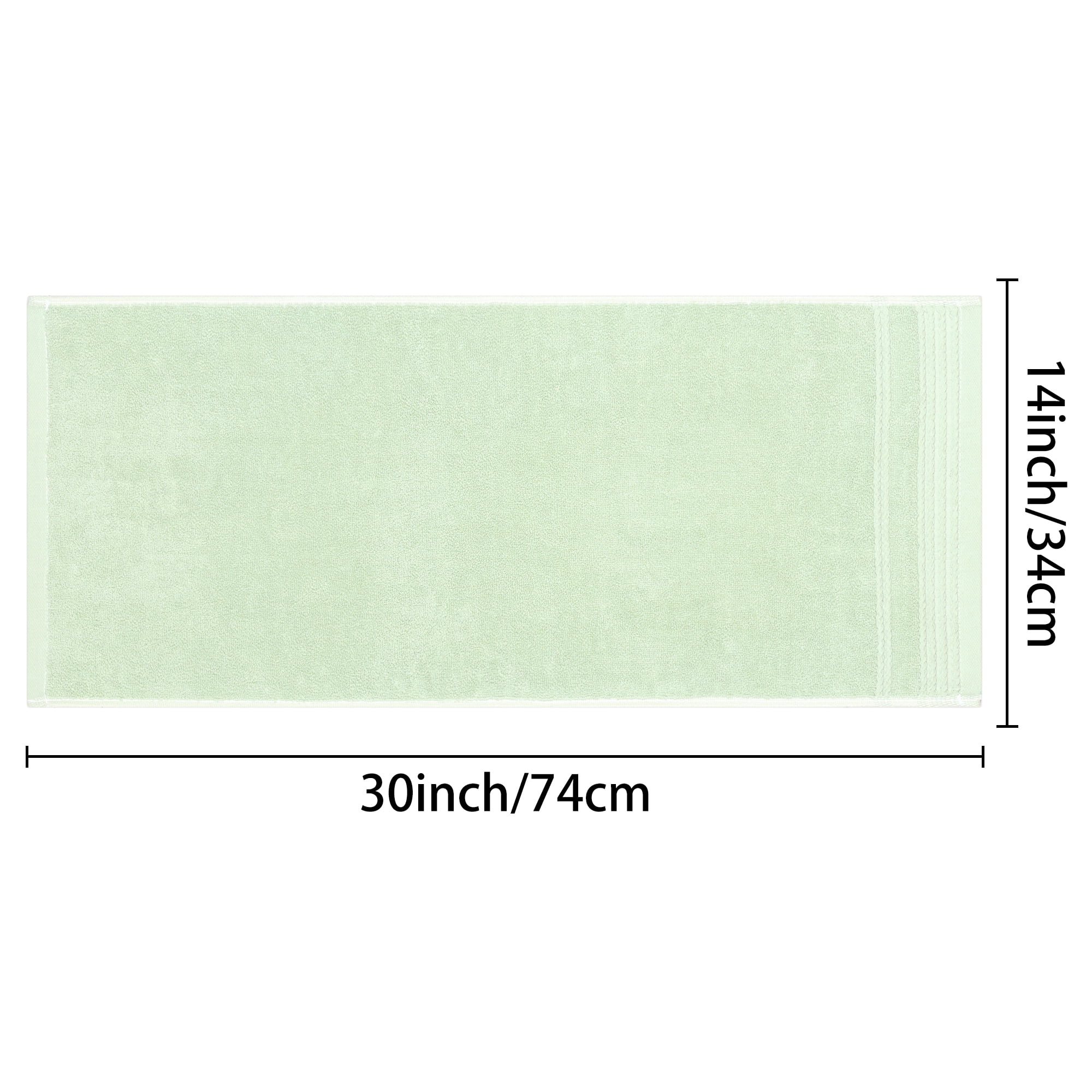 Unique Bargains Striped Hand Towels Set for Bathroom 14" x 30" Green 2-Pieces