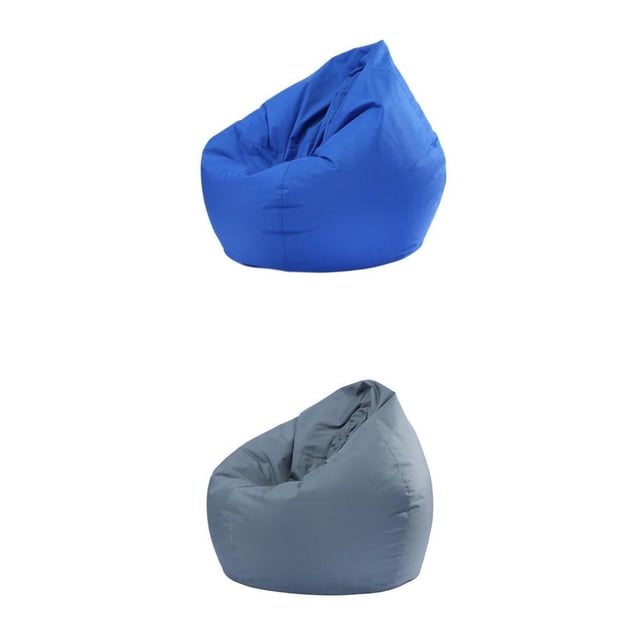 2PCS Tamaño Adulto Grande Bolsa De Frijoles Sunnimix Cubierta de Almacenamiento de ropa de Juguete gris y azul