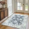 thumbnail image 4 of RUGKING 4x6 Christmas Rug for Living Room Dark Blue Vintage Kitchen Rugs Floor Rugs Foldable Washable mat, 4 of 12