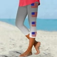thumbnail image 2 of kpoplk 4th of July Capri Leggings for Women, Capri Leggings Women USA Flag Print Workout Tights High Waist Yoga Capri Leggings(Grey,M), 2 of 4
