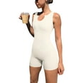 thumbnail image 2 of Coduop Women Sleeveless Yoga Playsuits High Waist Short Jumpsuit Workout Ribbed Bodysuit, 2 of 8
