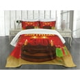 thumbnail image 3 of Ambesonne Colorful Quilted Bedspread Set 3 Pcs, Cake and Presents, Queen Size, Multicolor, 3 of 5