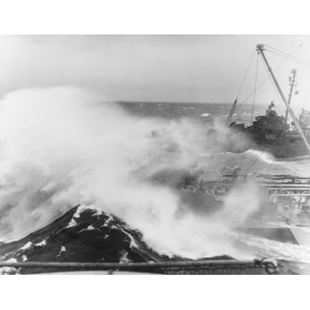 Navy Aircraft Carrier - LAMINATED POSTER Carrier Raids in the East China Sea, January 1945: The U.S. Navy aircraft carrier USS Essex (CV-9) a Poster Print 24 x 36