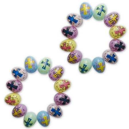 Easter Pastel - Set of 24 Pastel Cross Religious Plastic Easter Eggs