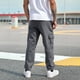 thumbnail image 4 of Pantalones largos para hombre, lisos, a la moda, informales, con múltiples bolsillos, cintura elástica, de poliéster, 4 of 7