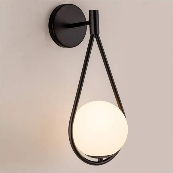 Globe Glass Wall Sconce, Modern Round Wall Lamp Indoor, Industrial Vintage Wall Light Fixture for Bathroom Kitchen Living Room Vanity Hallway ,Gold