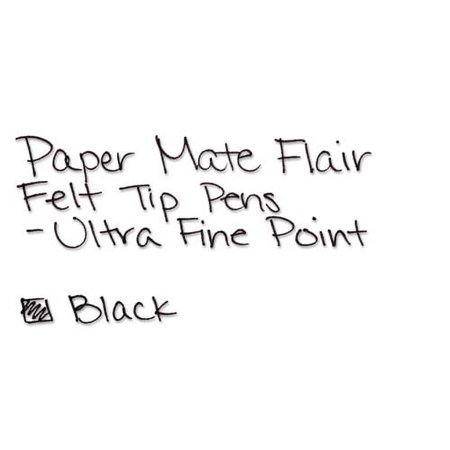 Flair Felt Tip Porous Point Pen, Stick, Extra-Fine 0.4 Mm, Black Ink, Black Barrel, Dozen | Bundle of 2 Dozen